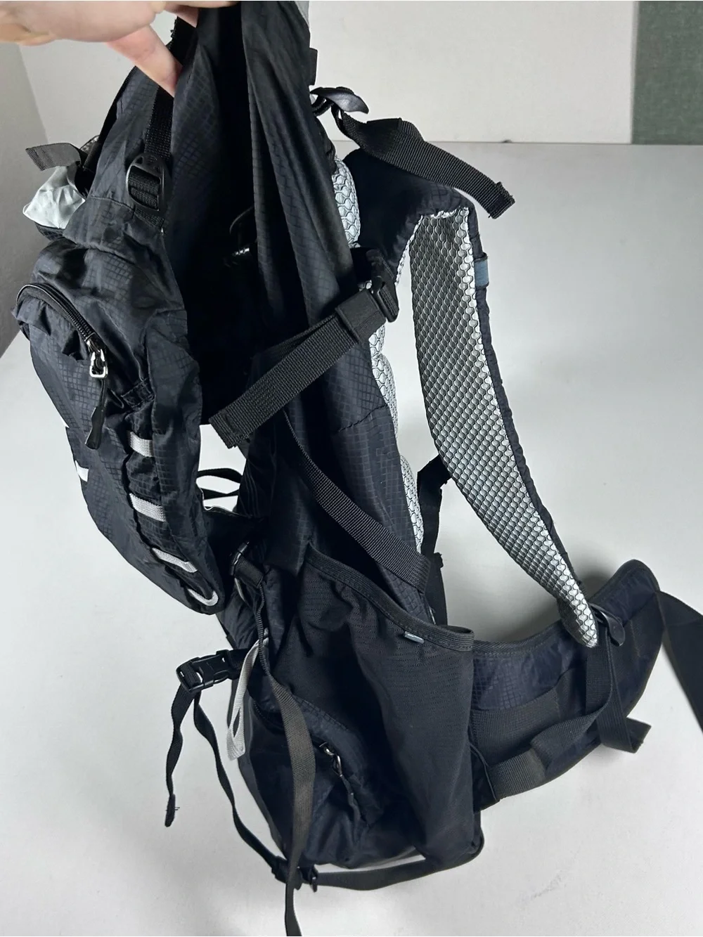 Ozark Trail Backpack 45L Camping Hiking Adjustable Frame Cushions W/ Rain Guard